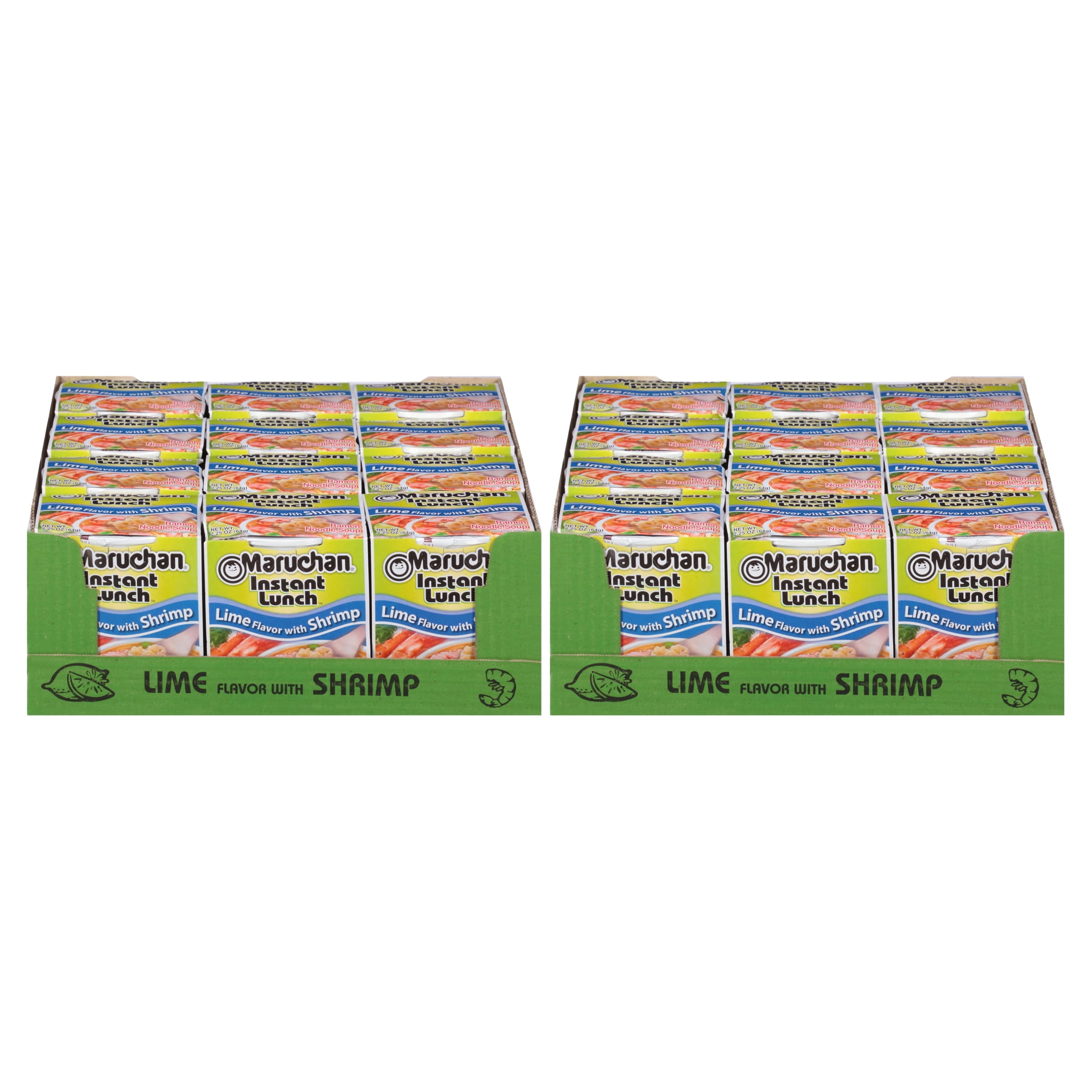 (2 pack) (12 Packs) Maruchan Lime with Shrimp Instant Lunch Ramen Noodles, 2.25 oz Cup