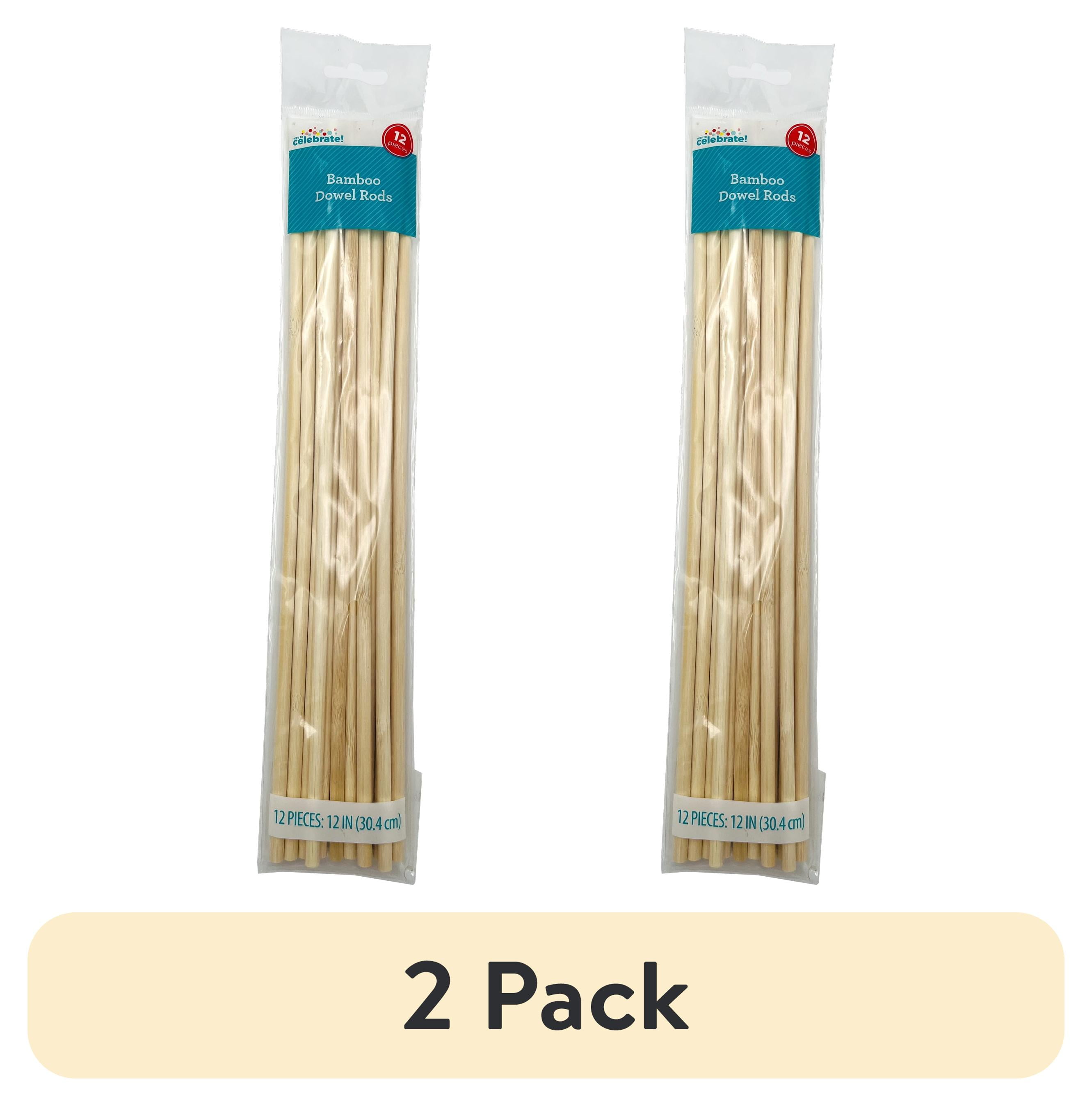 (2 pack) Bamboo Craft Dowel Rods, 12", 12 Pieces, by Way To Celebrate