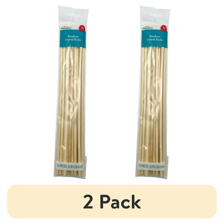 (2 pack) Bamboo Craft Dowel Rods, 12", 12 Pieces, by Way To Celebrate