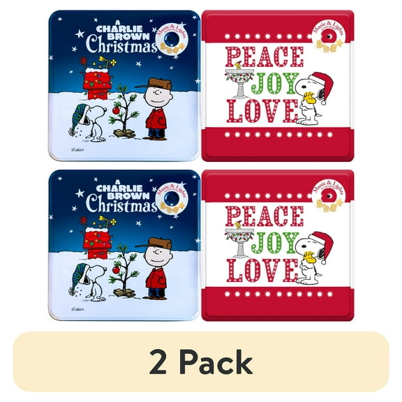 (2 pack) 12oz Peanuts Square Musical Tins