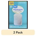 thumbnail image 1 of (2 pack)   14.5-Gallon Multipurpose Drawstring Trash Bag, Unscented, 50 Bags, 1 of 7