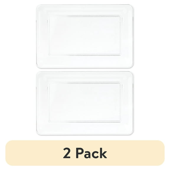 (2 pack) Clear Rectangular Plastic Food Tray, 14", by Way To Celebrate
