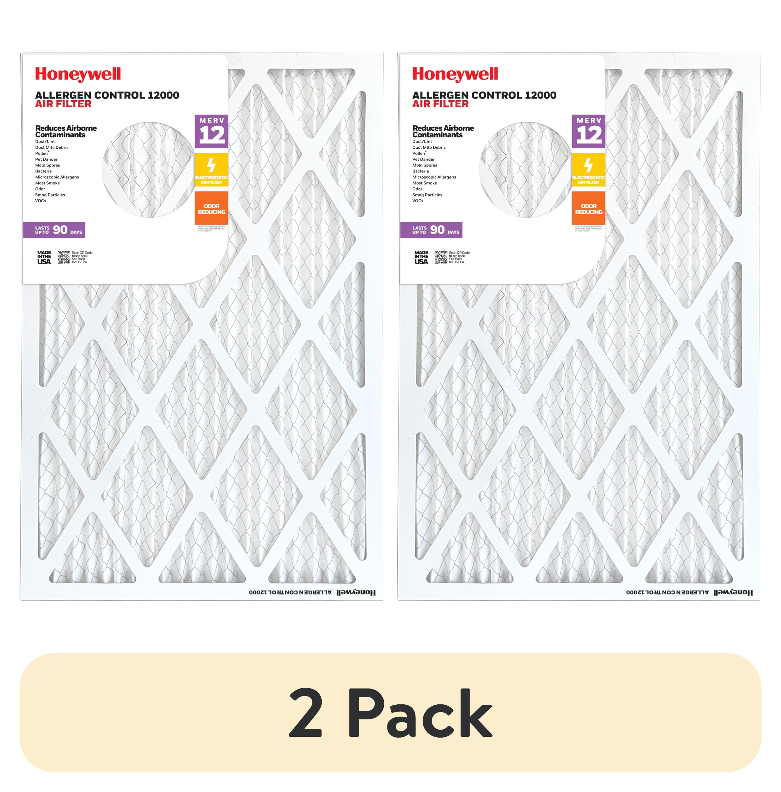 (2 pack) 14x24x1 HONEYWELL Allergen Control 12000 MERV12 Air Filter P1