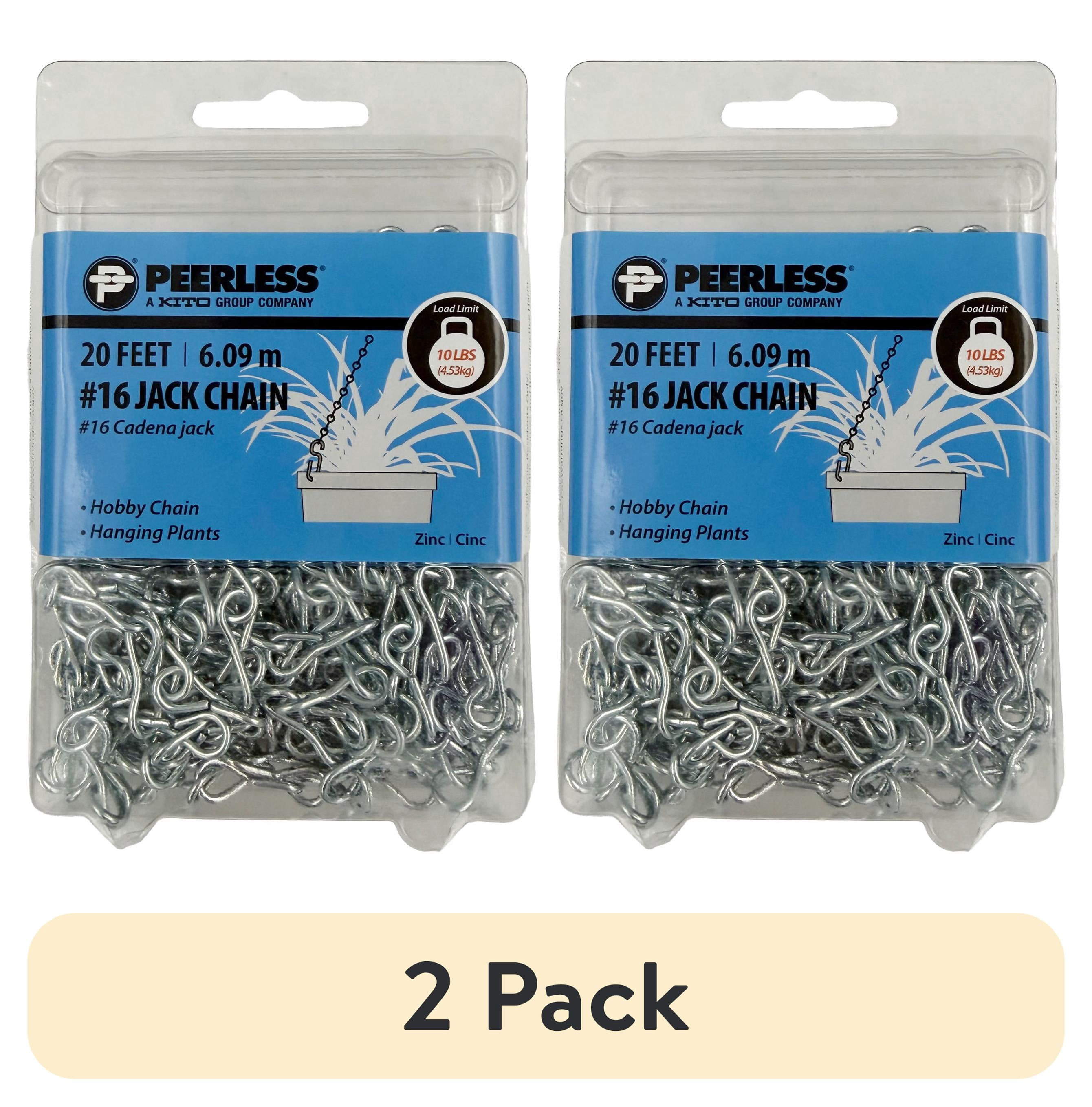16 Jack Chain, 20 feet, Zinc-Plated, Peerless Chain Company