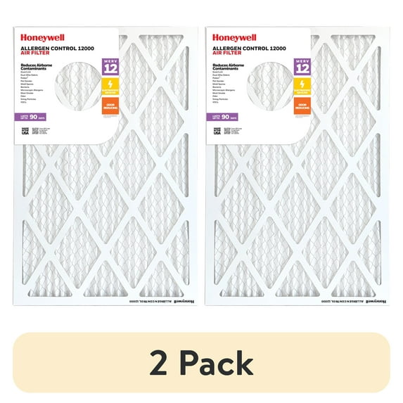 (2 pack) 16x25x1 HONEYWELL Allergen Control 12000 MERV12 Air Filter P1