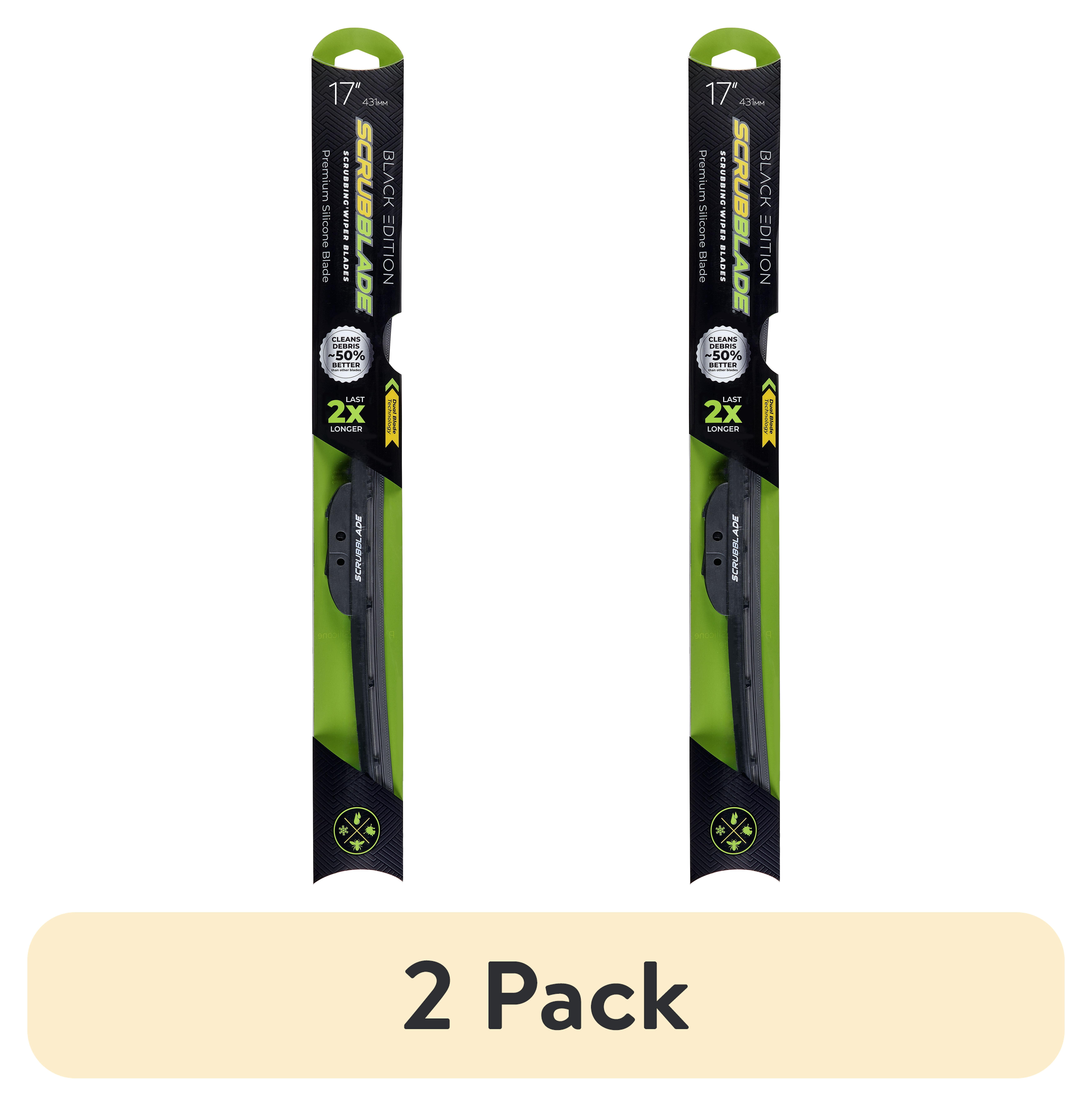 (2 pack) 17" 430MM BLACK EDITION SILICONE SCRUBBLADE WIPER BLADE