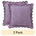 thumbnail image 1 of (2 pack) Home Decor Collection 19" x 19" Purple Scallop Flange Cotton-Rich Decorate Pillow, 1 of 6