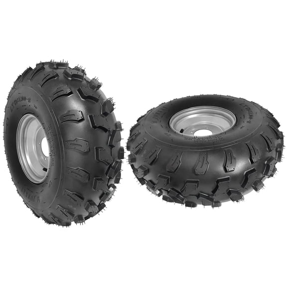 2 pack 19x7.00-8 19x7-8 19x7x8 ATV Go Kart Tire and Rim 4 Stud 88mm Bolt Pattern Tubeless Wheel Assembly 8 Inch for Quad UTV Golf Cart Buggy Drift Trike Mini Bike Lawn Mower 4 Wheeler