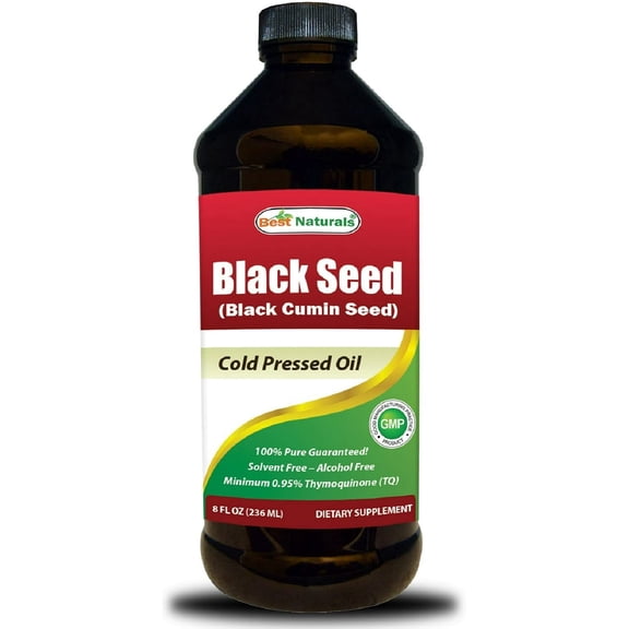 (2 pack) 2 Pack Best Naturals Black Seed Oil 8 OZ - Cold Pressed Black Cumin Seed Oil from 100% Genuine Nigella Sativa