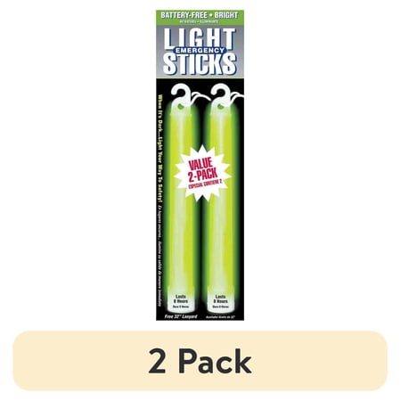 (2 pack) Emergency Green Lightsticks 2 pack, 8-Hour Duration for Indoor and Outdoor Use