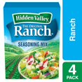 thumbnail image 1 of (2 pack) (2 Pack) Hidden Valley Original Ranch Salad Dressing & Seasoning Mix, Gluten Free - 4 Packets, 1 of 12