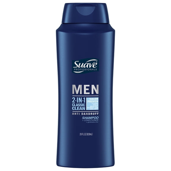 Suave Men Anti-Dandruff 2-in-1 Shampoo & Conditioner, Classic Clean, 28 Oz