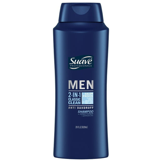 (2 pack) (2 Pack) Suave Men Classic Clean 2in1 AntiDandruff Shampoo & Conditioner, 28 oz