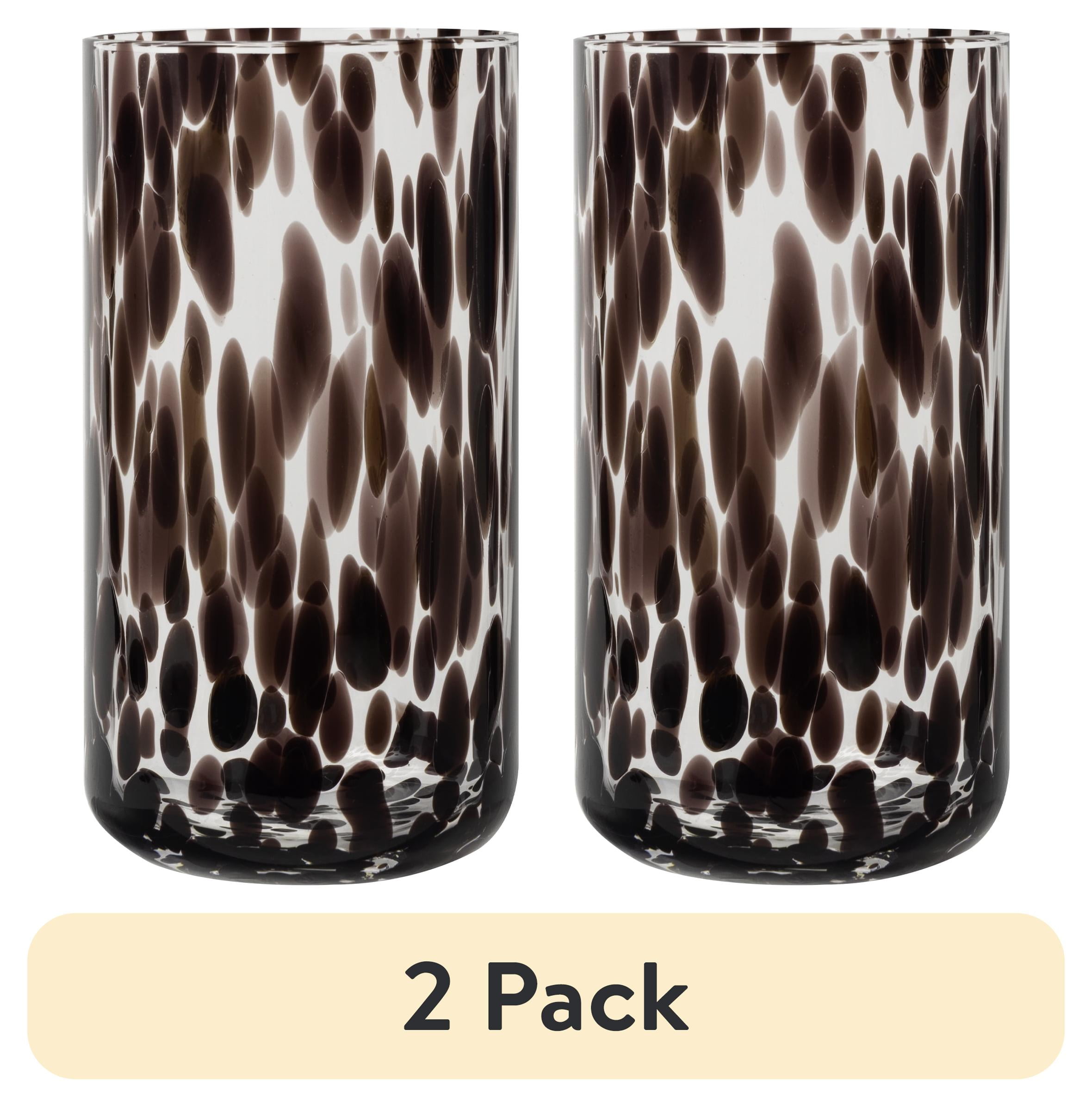 Thyme & Table 20oz Drinking Glass Black 2 Pack Durable Glassware for ...