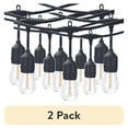 thumbnail image 1 of (2 pack) Better Homes & Gardens 24 ft Outdoor Commercial String Lights, 12 Shatterproof LED Bulbs, Indoor/Outdoor Use, 1 of 17
