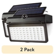 2 pack Hyper Tough LED Solar Motion Security Path Light, 1500 Lumens, Dusk-to-Dawn Sensor, Weather-Resistant, Black, 1 Pack