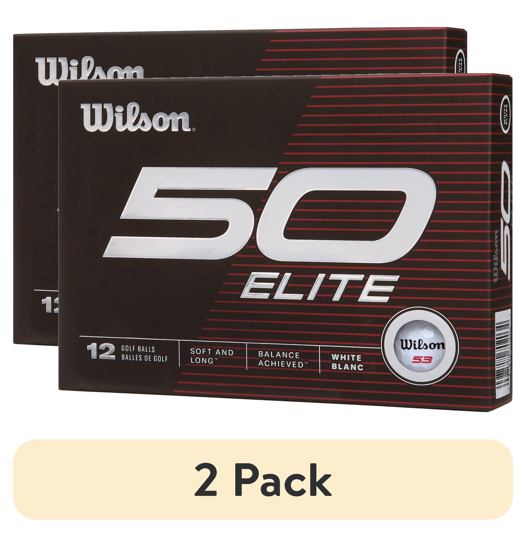 (2 pack) 2023 Wilson Fifty Elite Golf Ball, White, 12-Pack