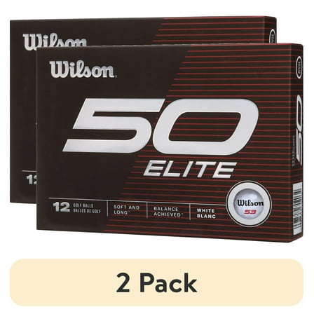 (2 pack) 2023 Wilson Fifty Elite Golf Ball, White, 12-Pack