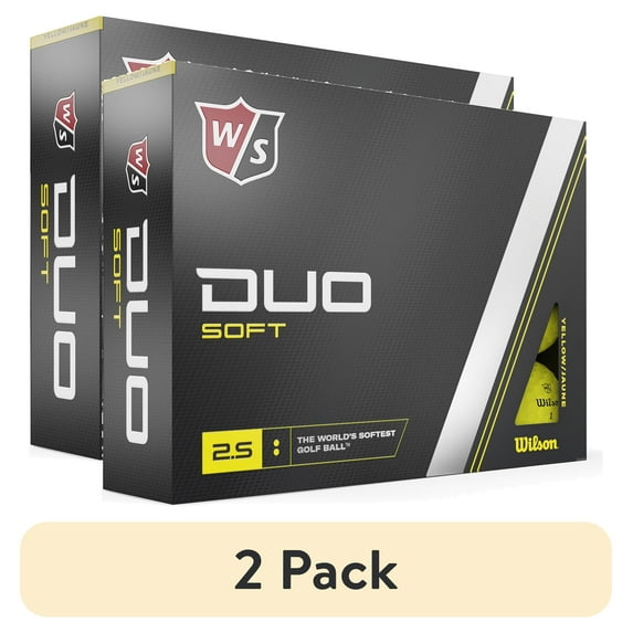(2 pack) 2023 Wilson Staff Duo Soft Golf Ball, Yellow, 12-Pack
