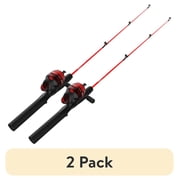 2 pack Zebco Dock Demon Spincast Combo, 30 1 Piece Fishing Rod, Red