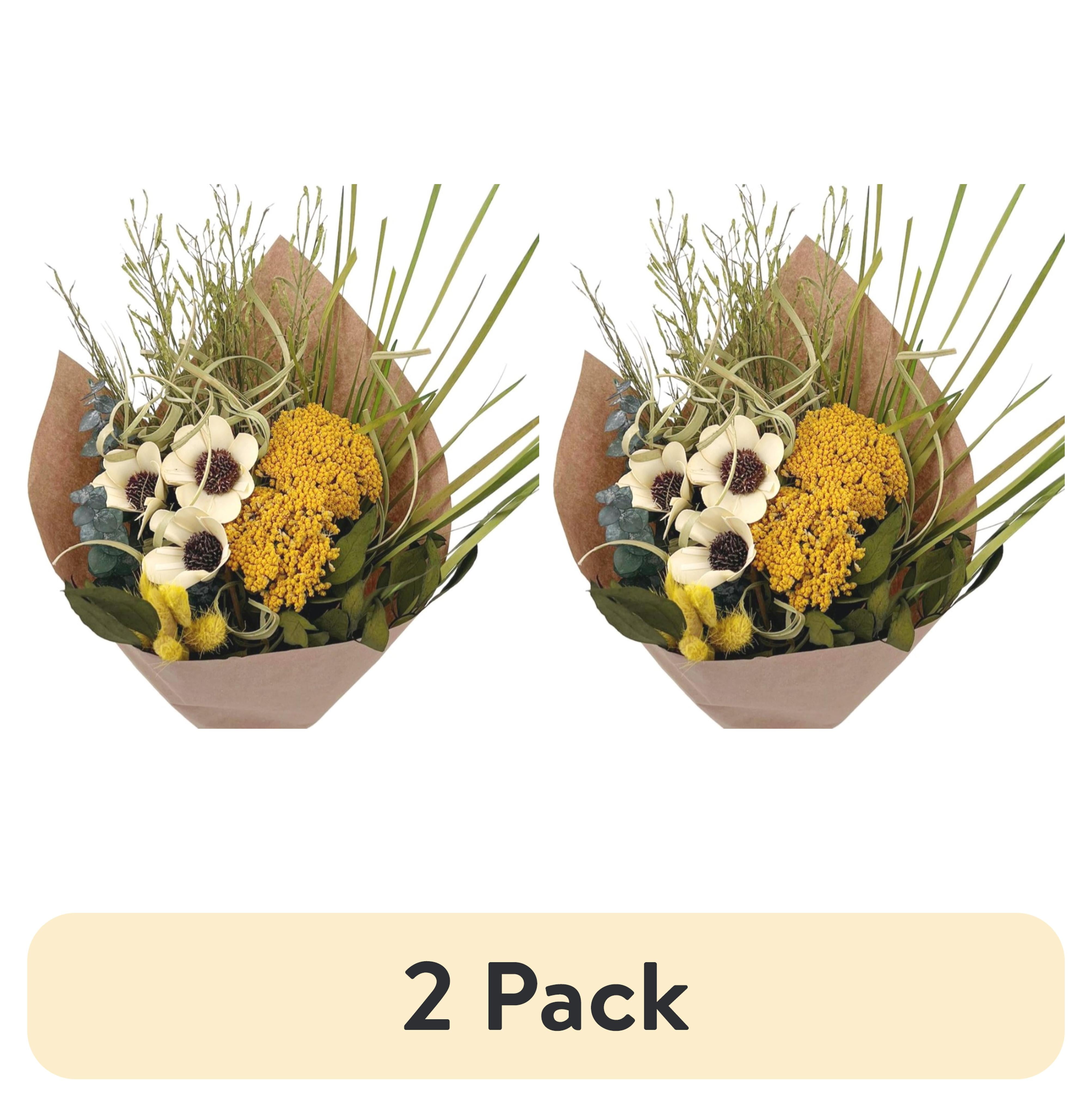 (2 pack) 22" Dried Mixed Floral Yarrow Garden Bouquet