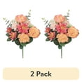 thumbnail image 1 of (2 pack) 23-inch Artificial Silk Peach Peony & Dahlia Mixed Flower Bouquet, for Indoor Use, by Mainstays, 1 of 9
