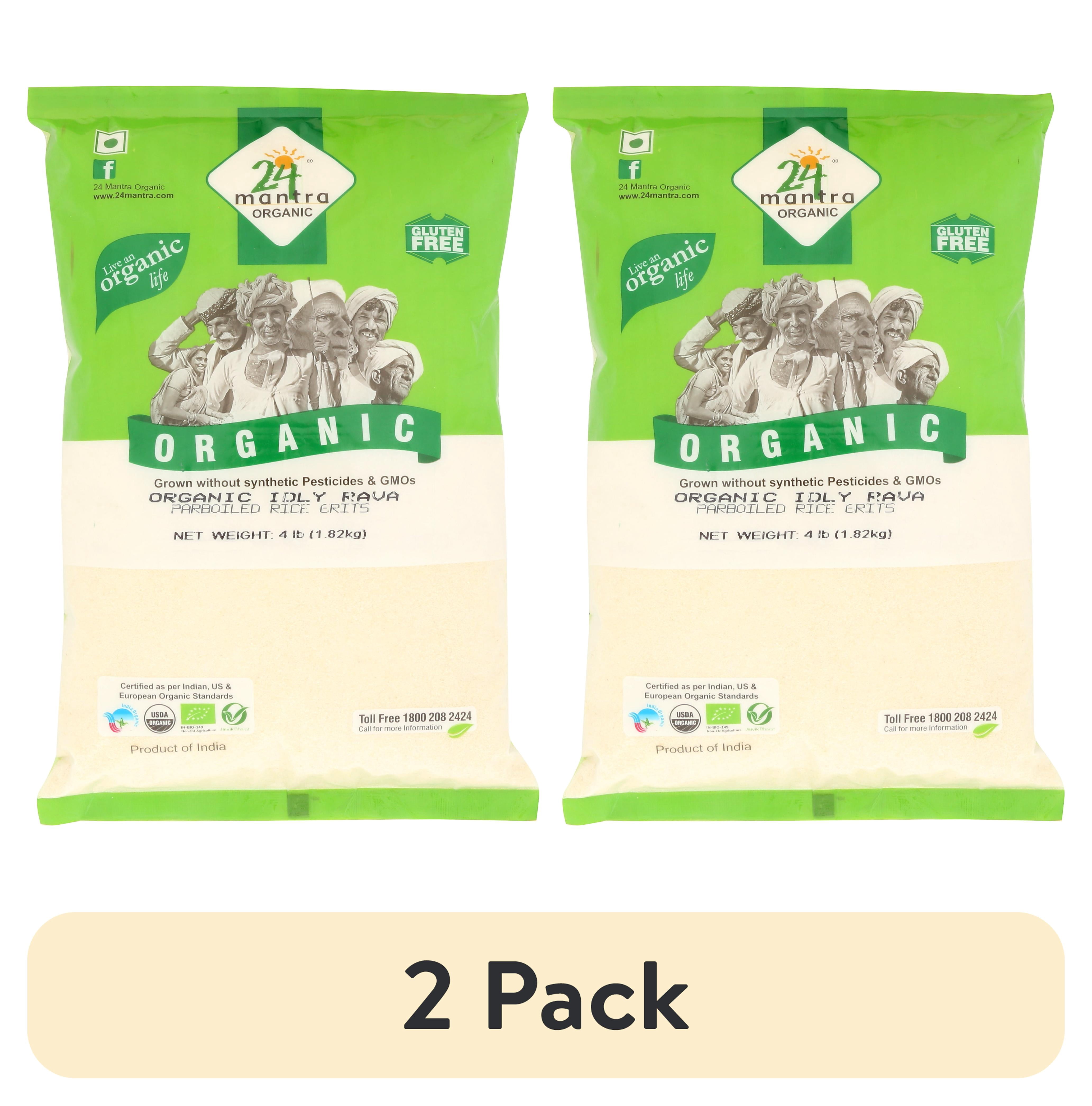 (2 pack) 24 Mantra Organic Idly Rava, 4 LB Bag