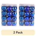 thumbnail image 1 of (2 pack) 24Pcs Christmas Tree Balls Ornaments for Xmas Christmas Tree-Christmas Tree Decorations Hanging Ball for Holiday Wedding Party Christmas Tree Christmas Decorations Blue, 1 of 5