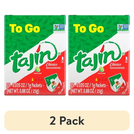 (2 pack) (25 Pack) Tajin® Clasico Seasoning, Mexican Chili Lime Seasoning To-Go Packets, 0.035 oz