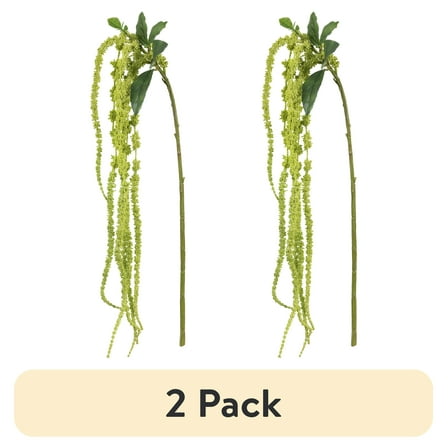 (2 pack) 26-inch Artificial Light Green Tassel Flower Long Stem, for Indoor Use, by Mainstays