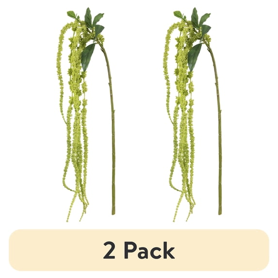 (2 pack) 26-inch Artificial Light Green Tassel Flower Long Stem, for Indoor Use, by Mainstays