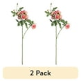 thumbnail interactive-video image 1 of (2 pack) 27-inch Artificial Silk Pink Mini Cabbage Roses Mixed Long Stem, for Indoor Use, by Mainstays, 1 of 10