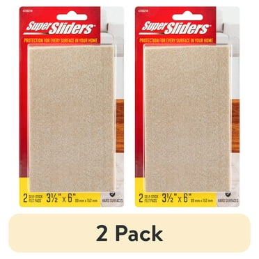 (2 pack) 3-1/2 x 6" Rectangle Self Stick Felt Pad for Hardwood Beige, 2 Pack
