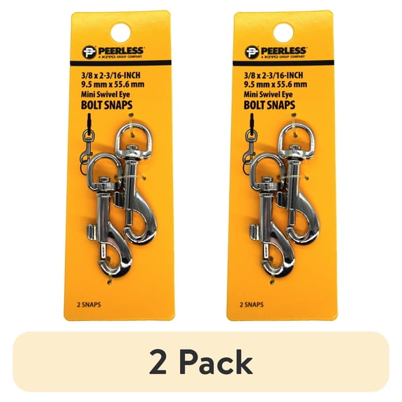 (4 pack) 3/8" Mini Swivel Eye Bolt Snaps, 2 Count, Peerless Chain, #4726538