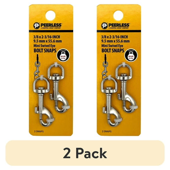 (4 pack) 3/8" Mini Swivel Eye Bolt Snaps, 2 Count, Peerless Chain, #4726538