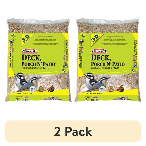 (2 pack) 3-D Pet Products Deck, Porch & Patio Dry Blend Wild Bird Food, 10 lb., 1 Pack