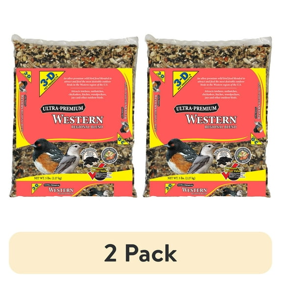 (2 pack) 3-D Pet Products Premium Western Region Blend Dry Wild Bird Food, 5 lb., 1 Pack
