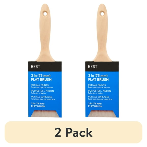 (2 pack) 3" Polyester-Nylon Flat Brush