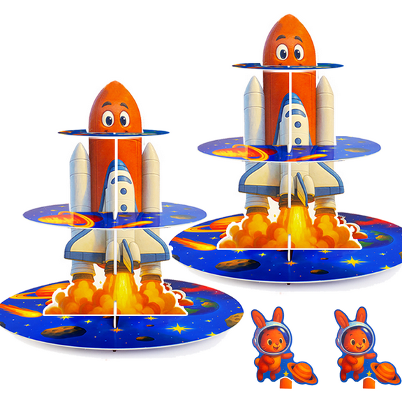 2 pack 3 Tier Cupcake Stand Paper Dessert Holder Cupcake Display Party Decorations for Birthday Baby Shower Party