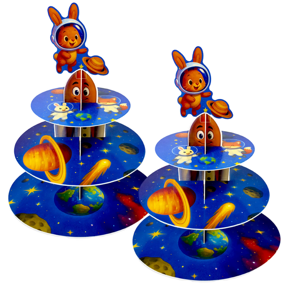 2 pack 3 Tier Cupcake Stand Paper Dessert Holder Cupcake Display Party Decorations for Birthday Baby Shower Party