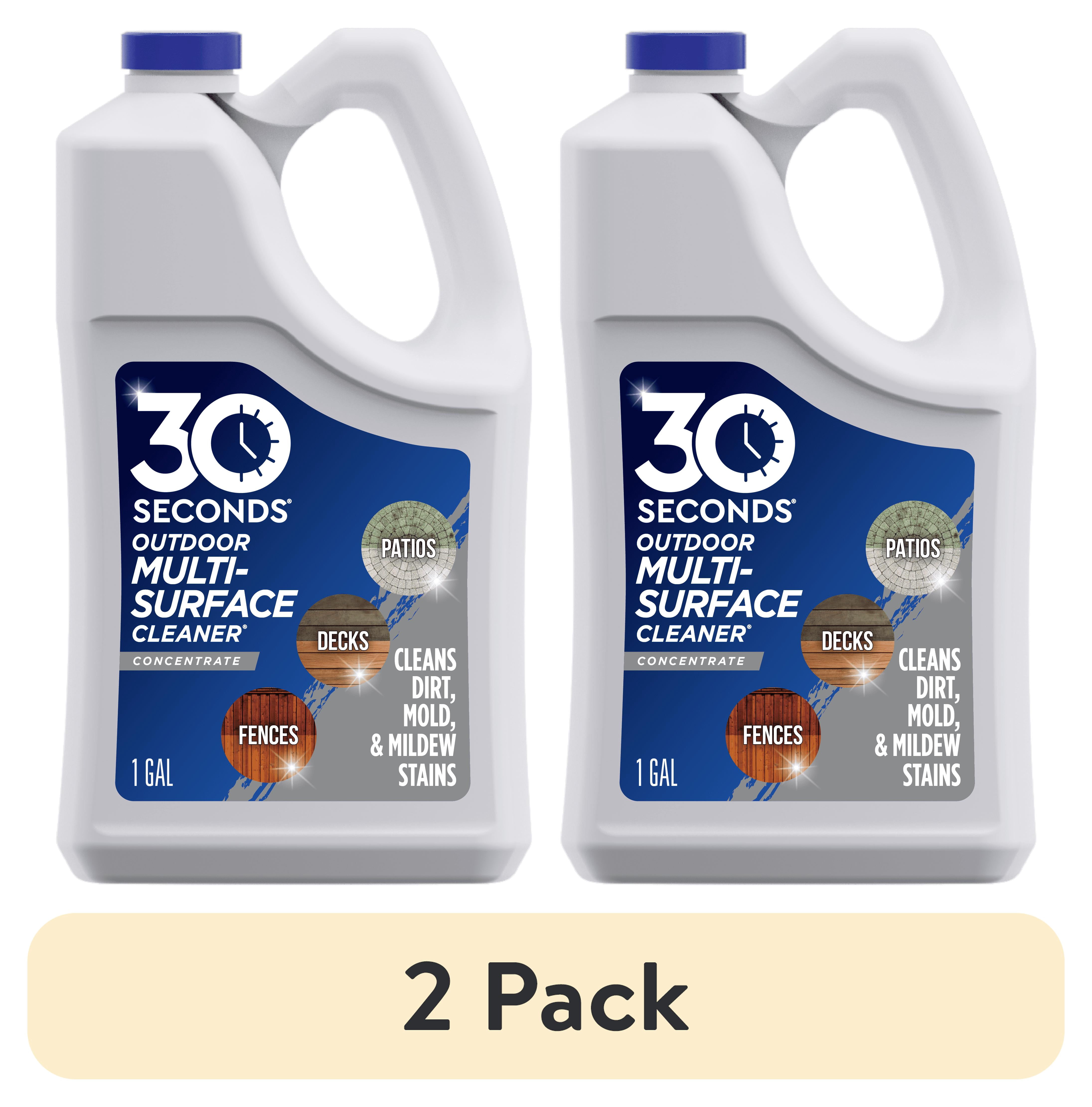(2 pack) 30 SECONDS Outdoor Multi-Surface Cleaner Concentrate - Cleans Stains from Mildew, Mold & Algae, 1G