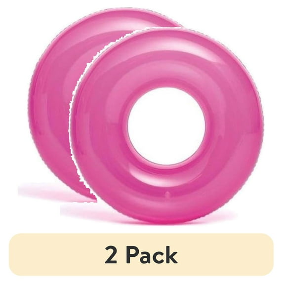 (2 pack) Intex 30" Transparent Pool Float Swim Tube, Assorted Colors, Weight Limit 130 lb Ages 8+