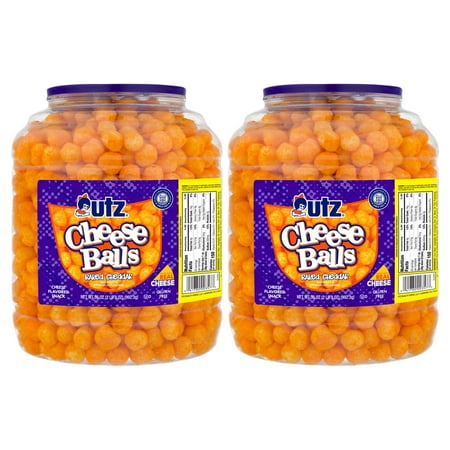 (2 pack) 35 oz Utz Cheddar Cheese Balls Barrel