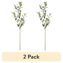 (2 pack) 37-inch Artificial Silk Green Olive Long Stem, for Indoor Use, by Mainstays
