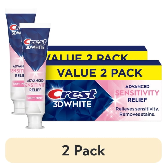 (2 pack) 3DWhite Advanced Sensitivity Toothpaste, Soft Mint, 3.3 oz, 2 Pack