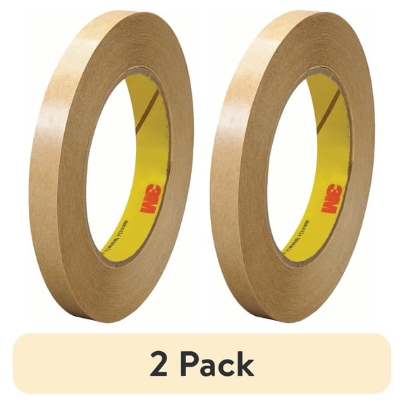 (2 pack) 3M 465 Adhesive Transfer Tape Hand Rolls 2.0 Mil 1/2" x 60 yds. Clear 6/Cas T9634656PK