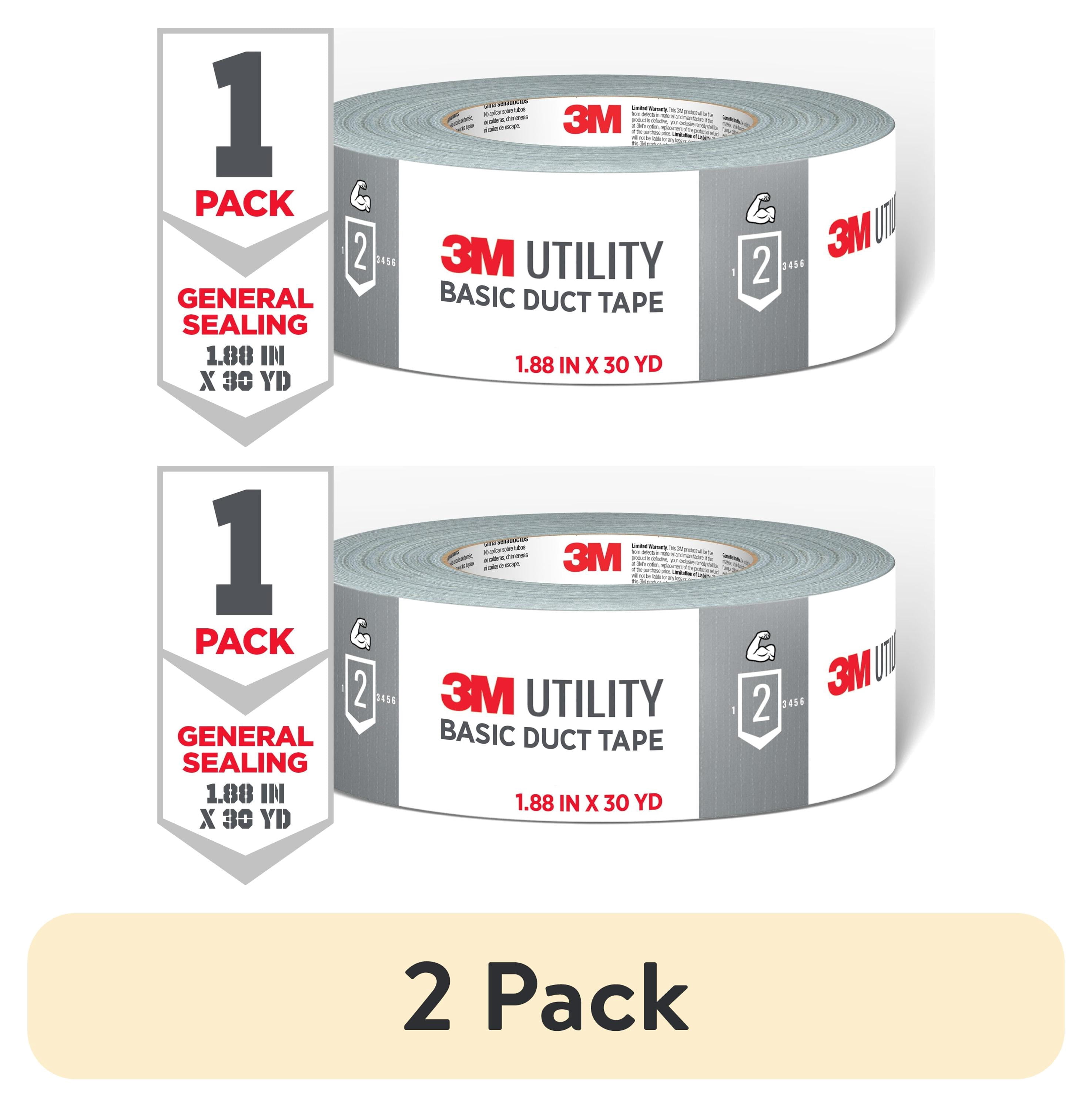 (2 pack) 3M Utility Duct Tape, Silver, Basic Use, 1.88 in. x 30 yd., 1 Roll