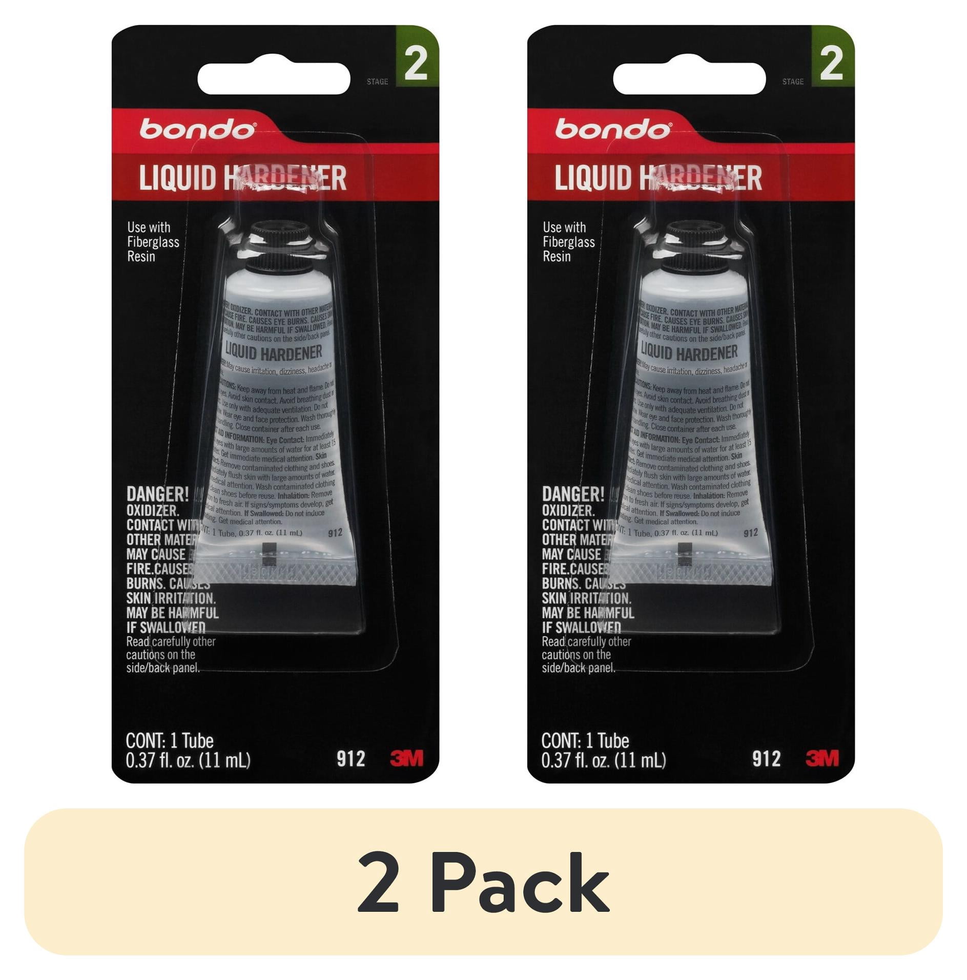 (2 pack) 3M Bondo Body Fillter, Liquid Hardener, B56912, Automotive, Garage, Dock, .37 oz, 1 Tube