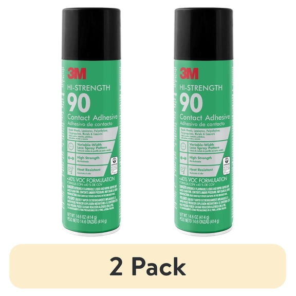 (2 pack) 3M Hi-Strength 90 Contact Adhesive, Low VOC, 14.6 oz