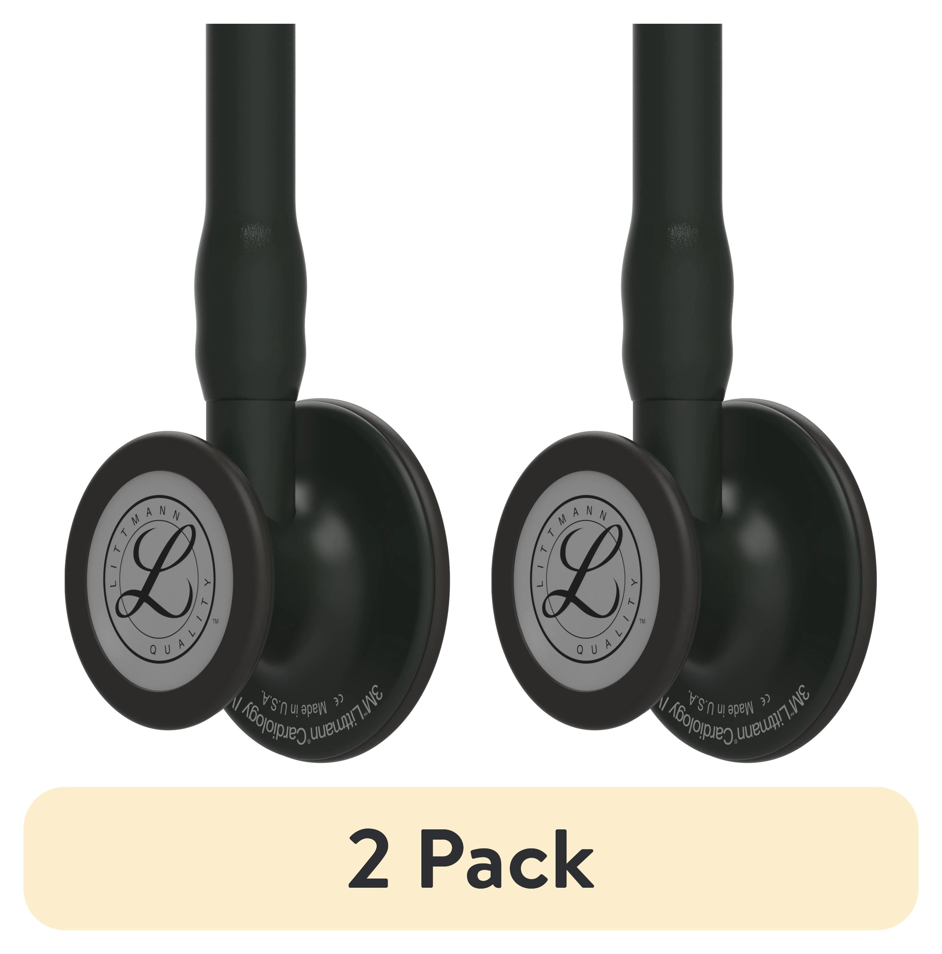 (2 pack) 3M Littmann Cardiology IV Diagnostic Stethoscope, Stainless Steel Black-Finish Chestpiece, 27" Black Tube, Black Stem and Headset